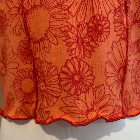 SO ruffle CROP TOP orange FLORAL size XL - Picture 3 of 8